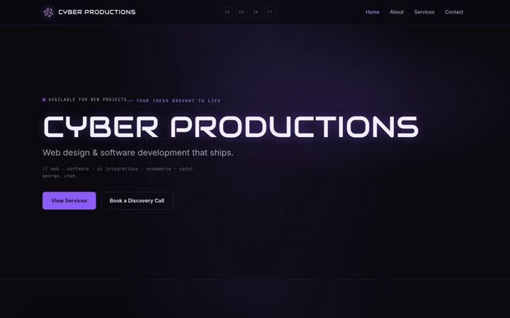 Screenshot του cyberproductions.io