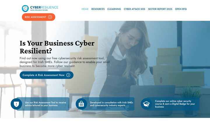 Screenshot of cyberresilience.ie