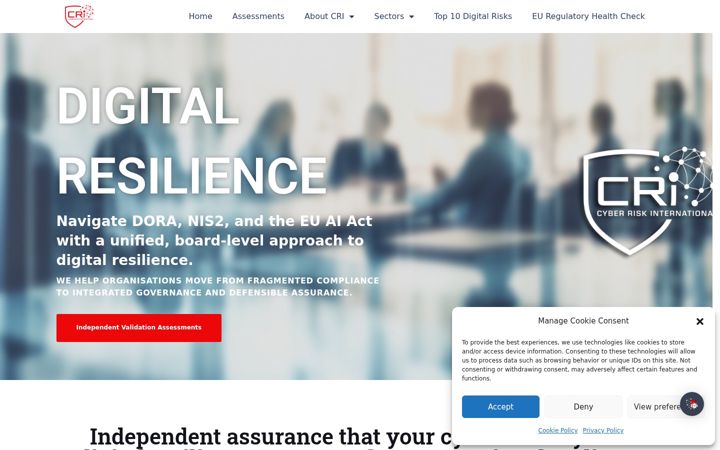 Screenshot of cyberriskinternational.com