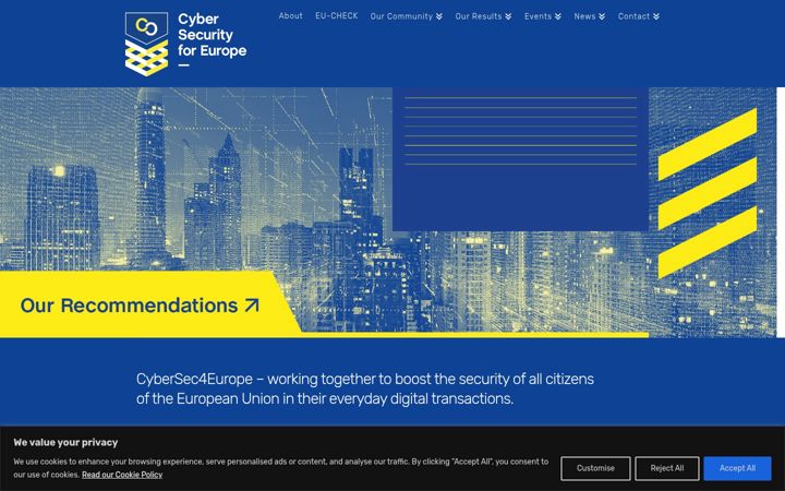 Screenshot of cybersec4europe.eu