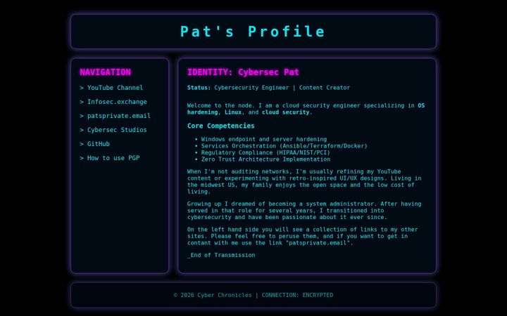 Screenshot of cybersecpat.com