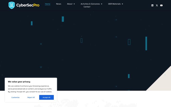 Screenshot of cybersecpro-project.eu