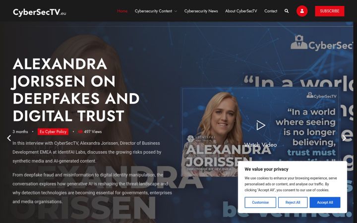Screenshot of cybersectv.eu
