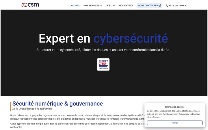 Capture d'écran de cybersecurite-management.fr