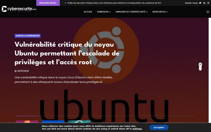 Screenshot of cybersecurite.com