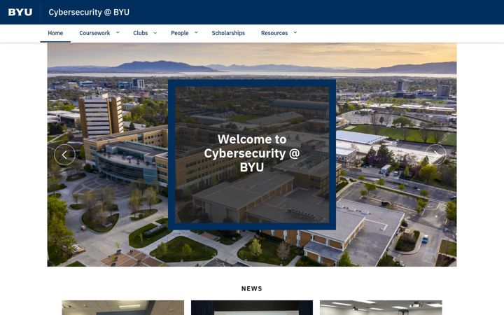 Skjermbilde av cybersecurity.byu.edu