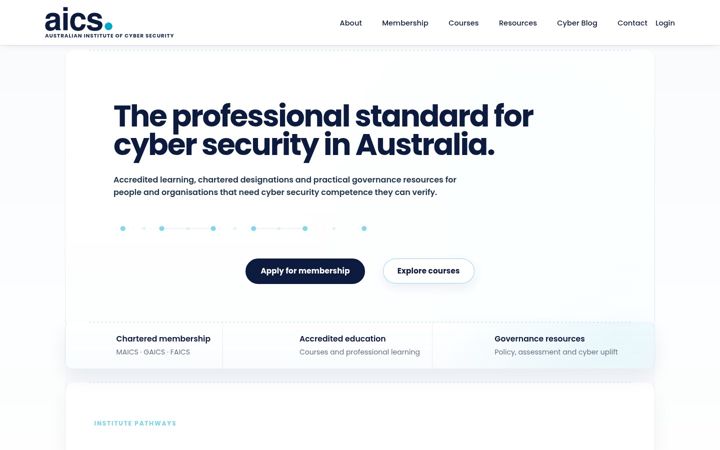 Posnetek zaslona cybersecurity.com.au