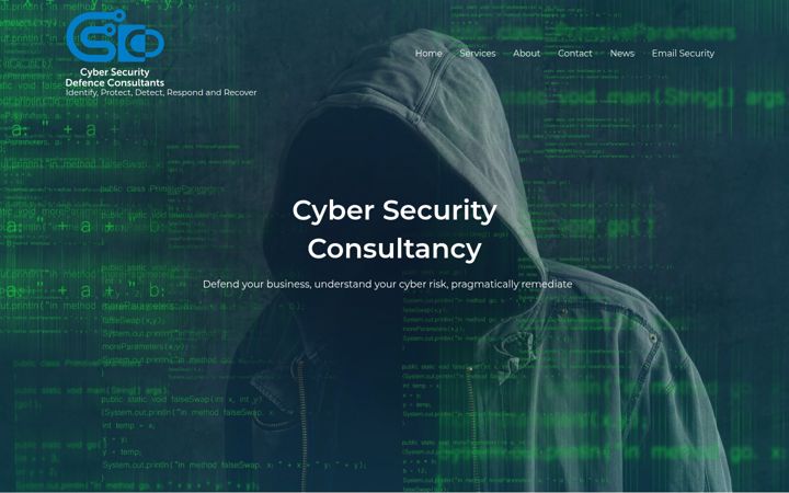 Snímek obrazovky cybersecuritydefence.co.uk