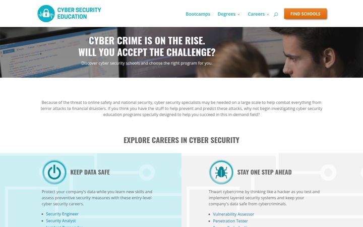Screenshot of cybersecurityeducation.org