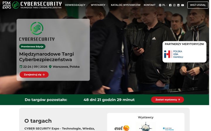 Zrzut ekranu cybersecurityexpo.pl