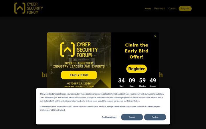 Screenshot of cybersecurityforum.gr