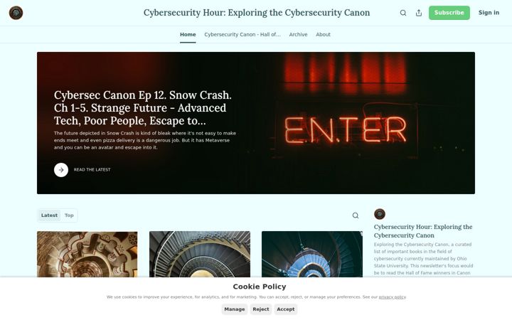 Screenshot of cybersecurityhour.com