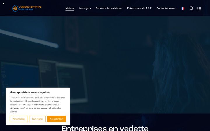 Capture d'écran de cybersecuritytechpublishhub.fr