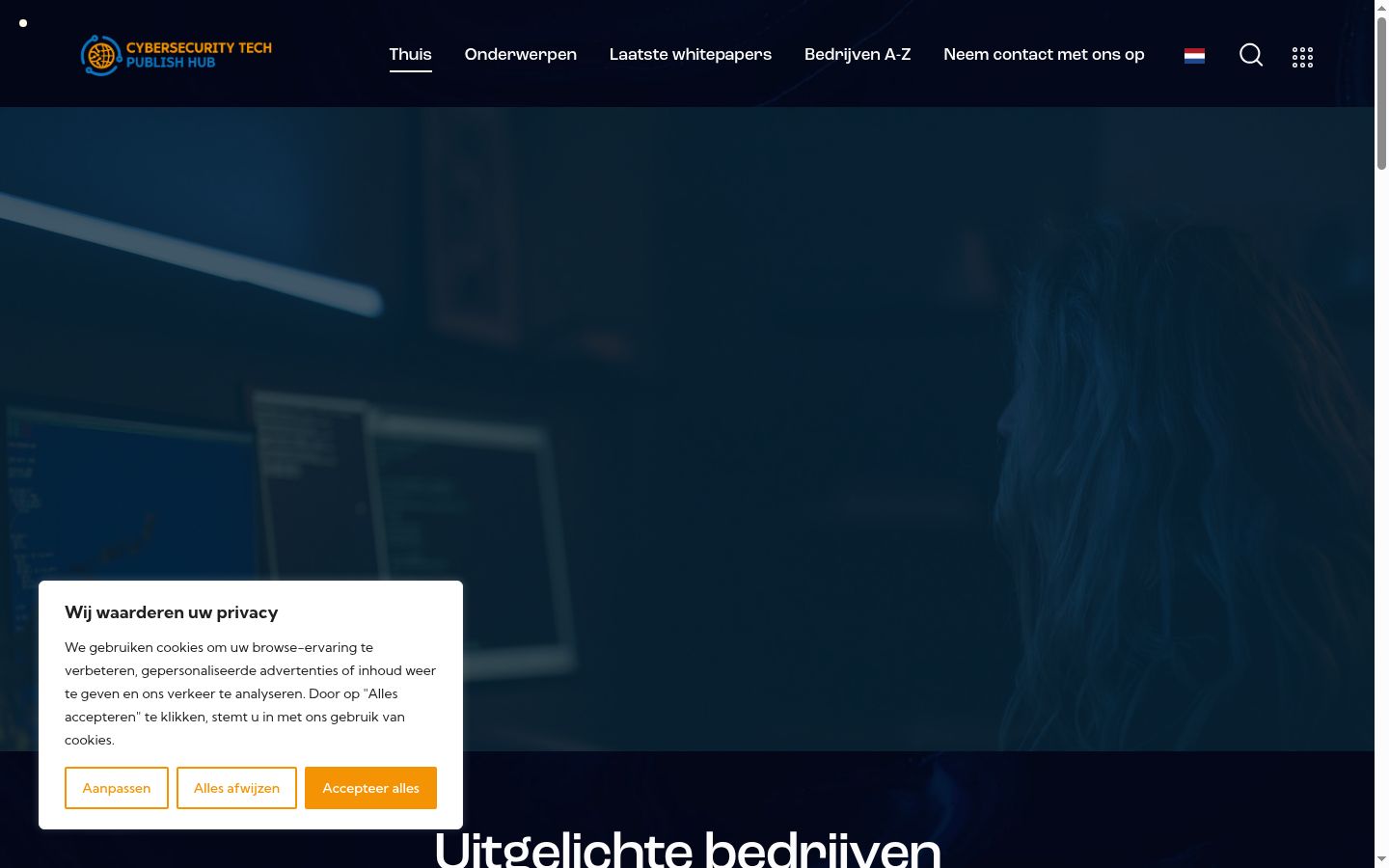 Screenshot des Einwilligungsbanners vor jeglicher Interaktion