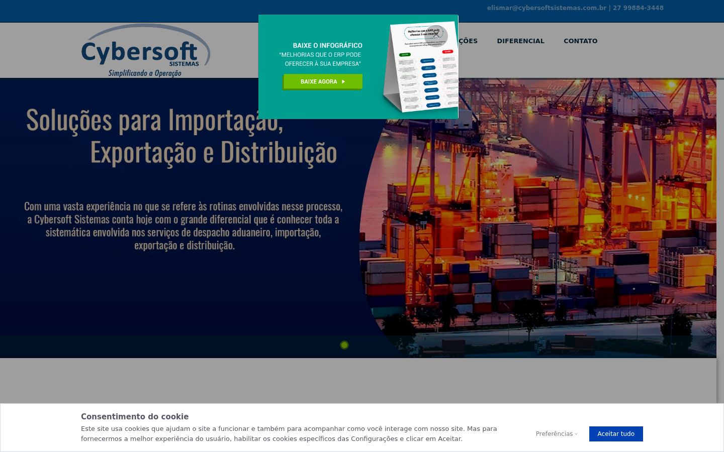 Captura de pantalla del banner de consentimiento mostrado antes de cualquier interacción