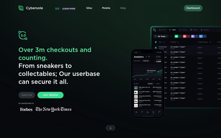 Екранна снимка на cybersole.io