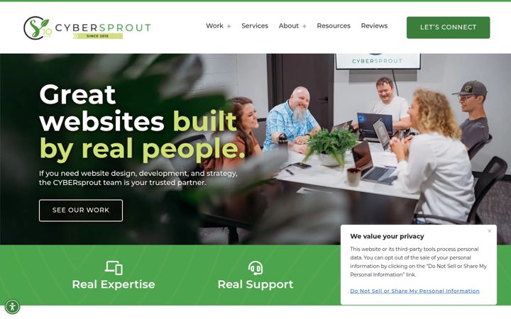 Captură de ecran a cybersprout.net