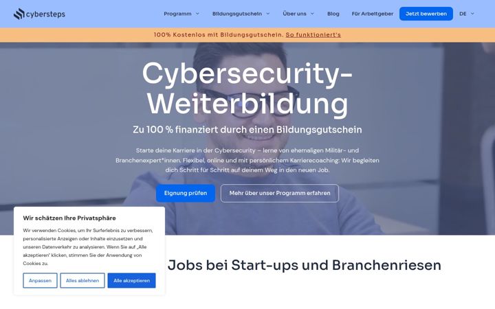 Screenshot of cybersteps.de