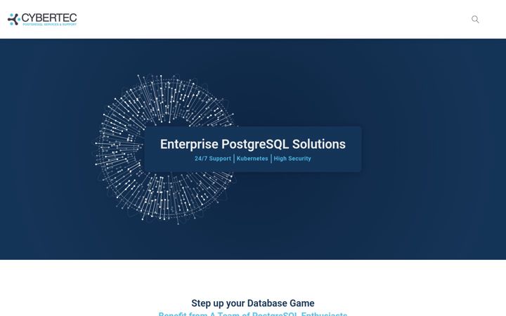 Screenshot of cybertec-postgresql.com
