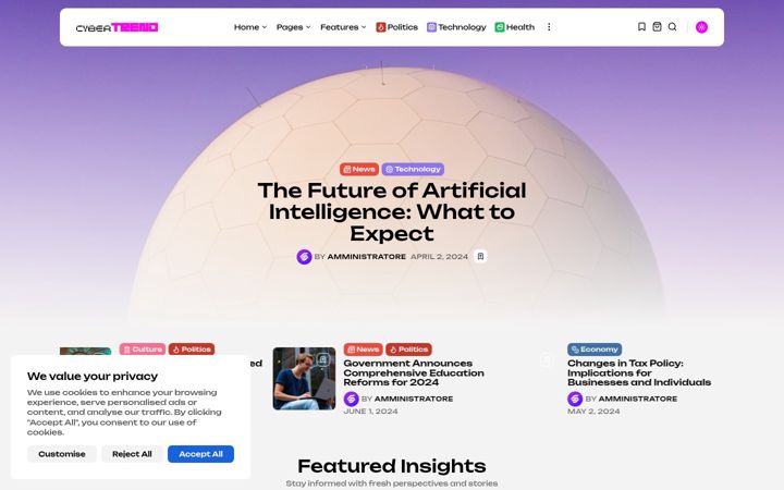 Screenshot of cybertrend.eu