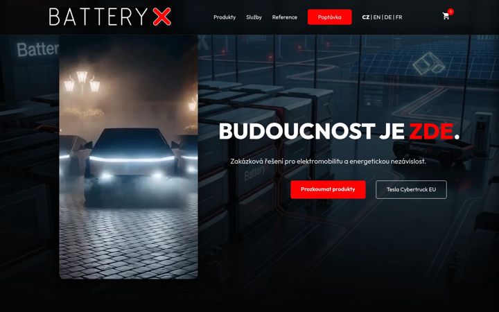 Screenshot stránky cybertruck.cz