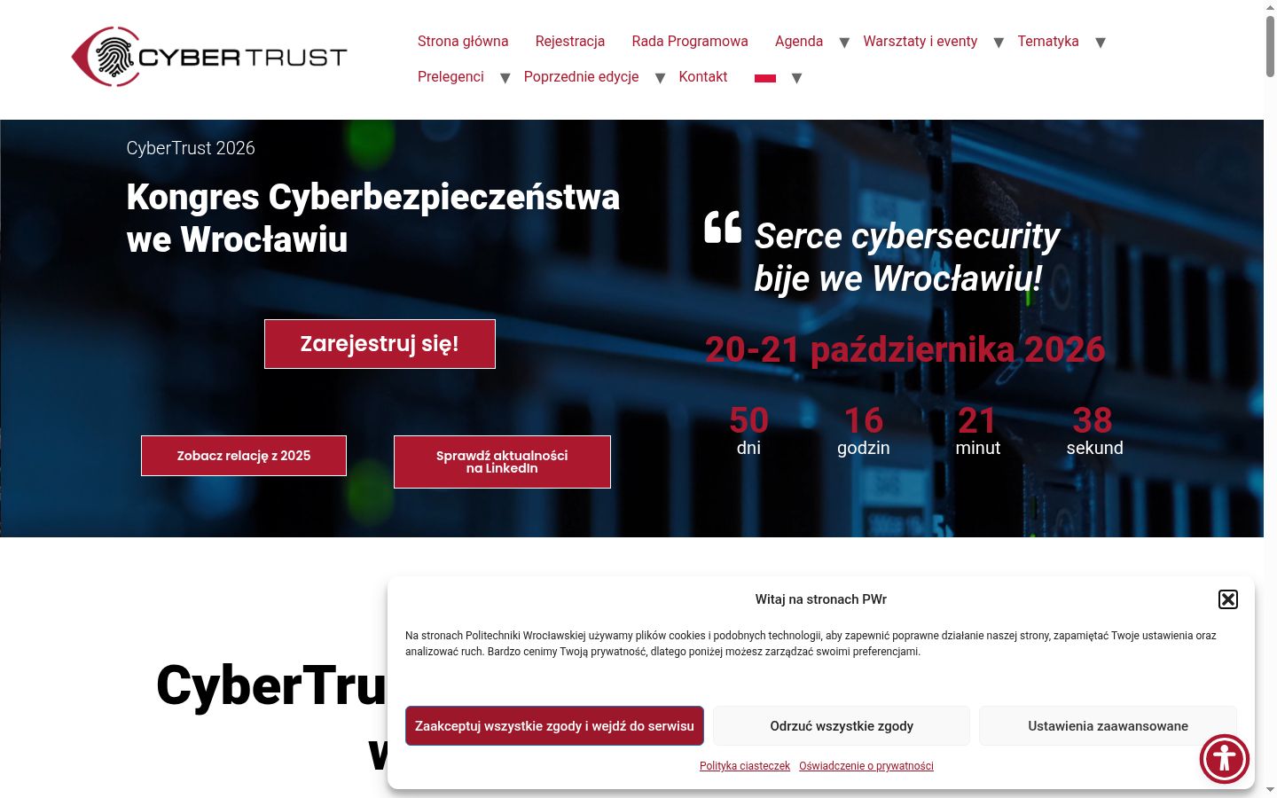 Screenshot tal-banner tal-kunsens muri qabel kwalunkwe interazzjoni