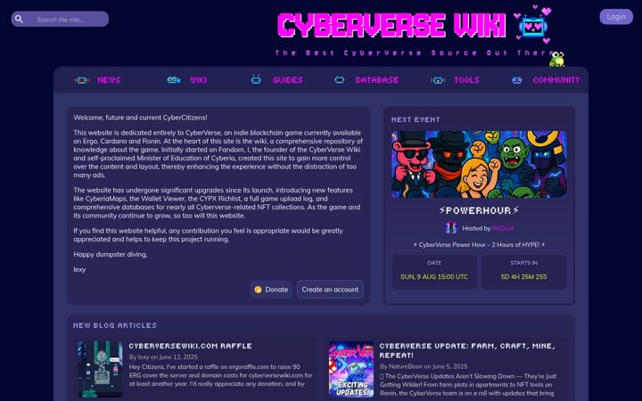 Screenshot of cyberversewiki.com