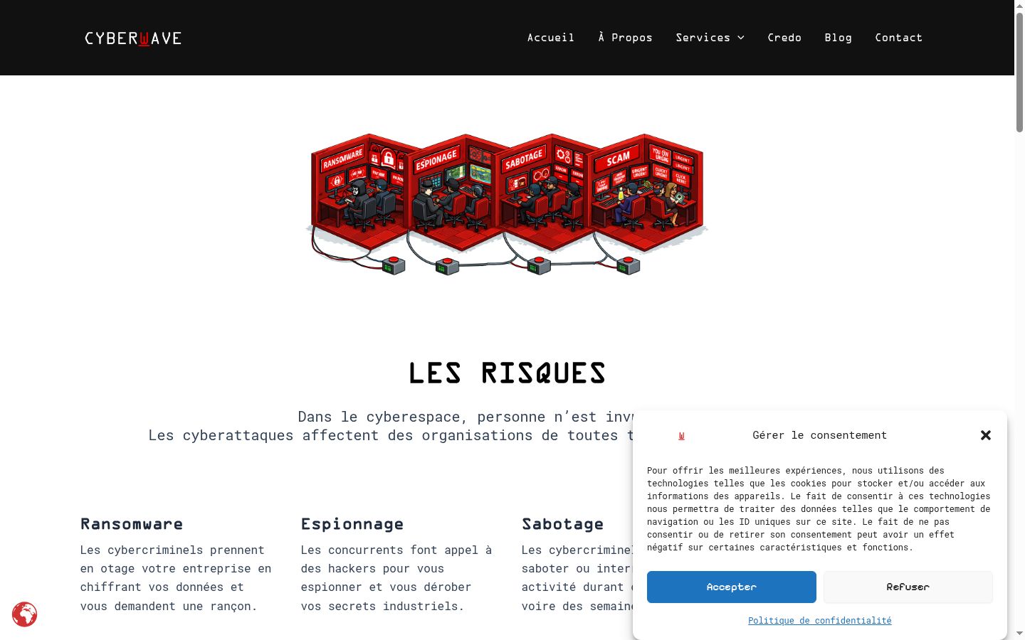 Screenshot of the consent banner shown before any interaction