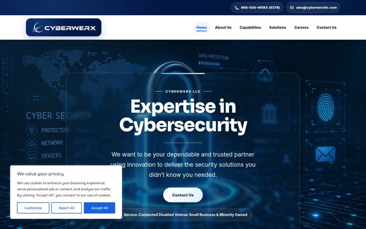 Screenshot of cyberwerxllc.com
