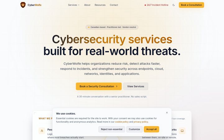 Screenshot of cyberwolfe.com