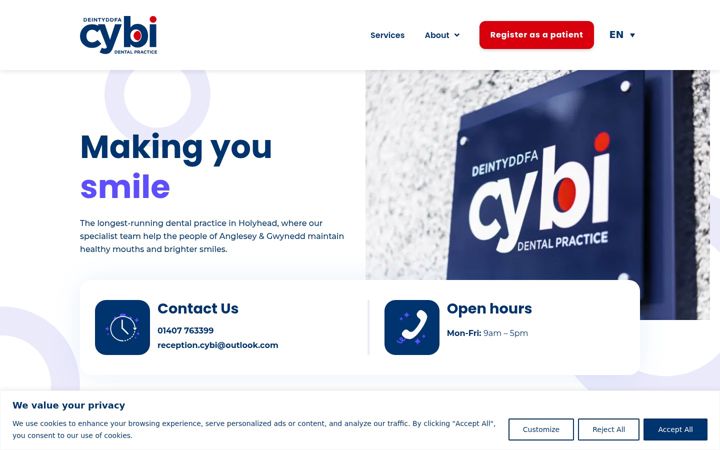 Screenshot of cybidental.co.uk