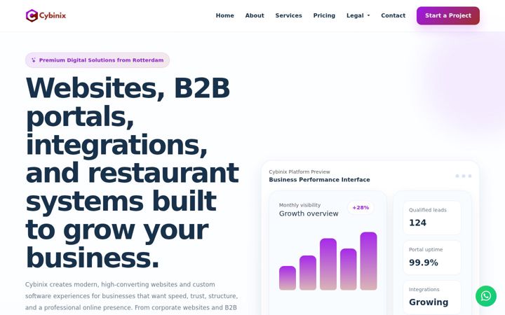 Screenshot of cybinix.com