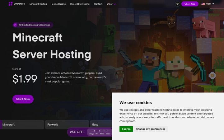 Screenshot of cybrancee.com
