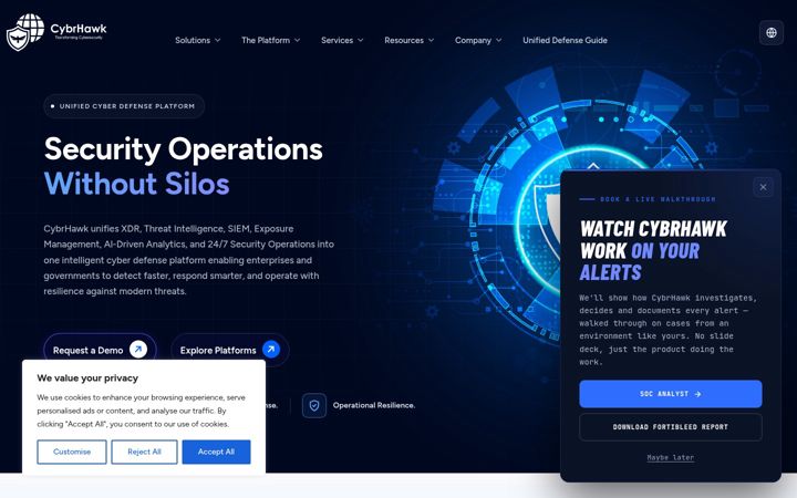 Screenshot of cybrhawk.com