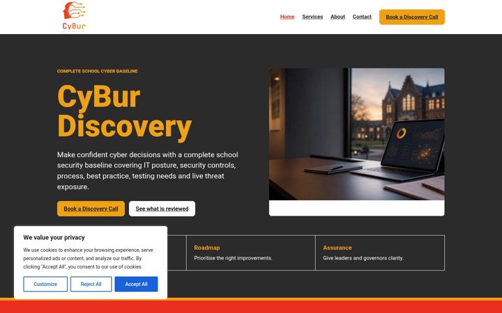 Screenshot of cybur.co.uk