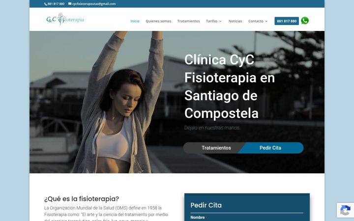 Screenshot of cycfisioterapia.es
