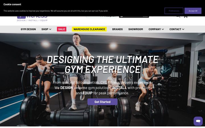 Screenshot of cycfitness.co.uk
