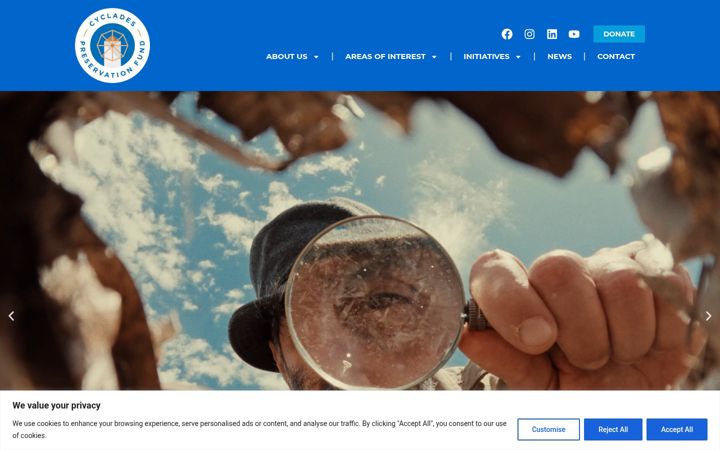 Screenshot of cycladespreservationfund.org