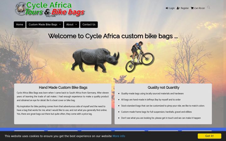 Екранна снимка на cycle-africa.co.za