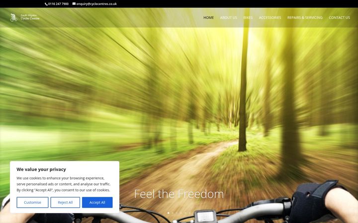 Screenshot of cyclecentres.co.uk