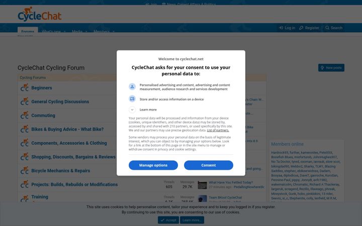 Screenshot of cyclechat.net