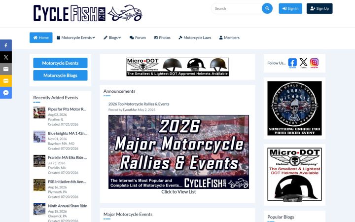 Screenshot of cyclefish.com