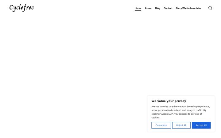 Screenshot of cyclefree.co.uk