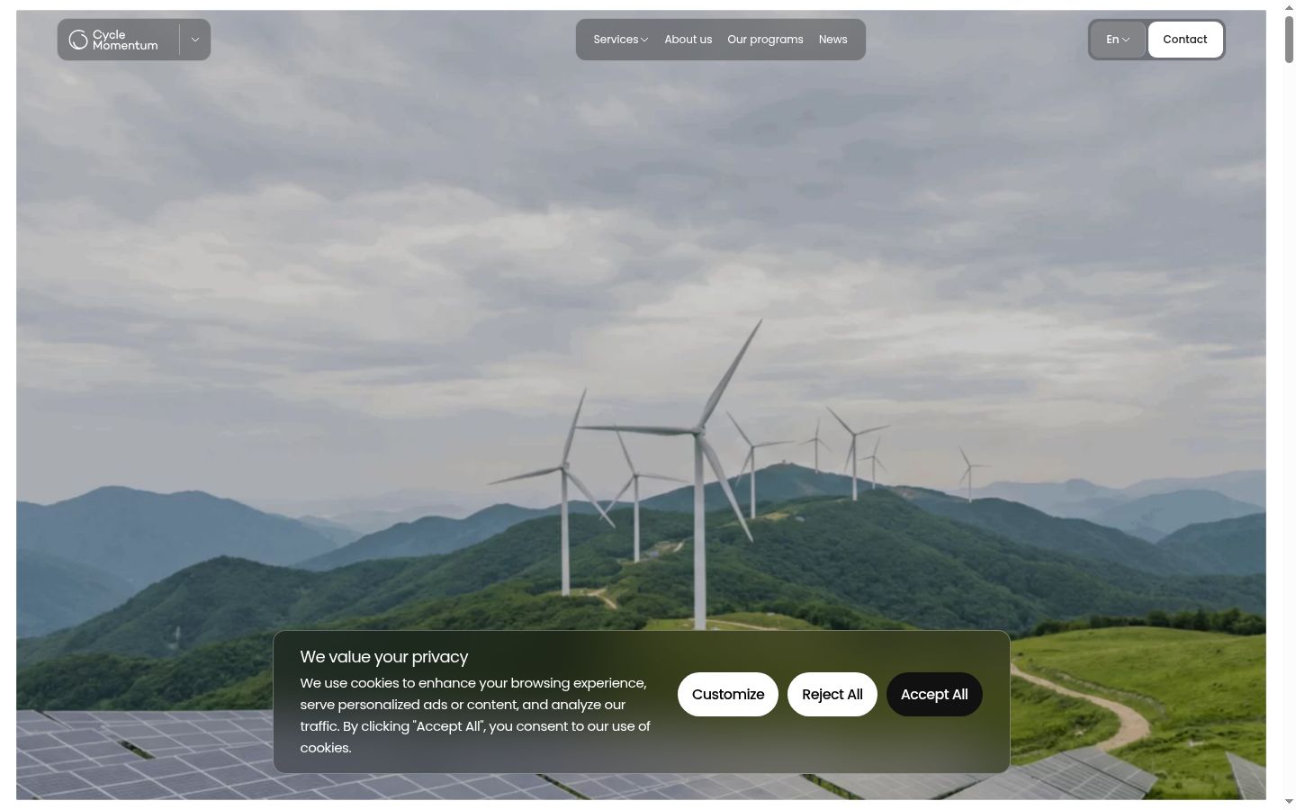 Screenshot del banner di consenso mostrato prima di qualsiasi interazione