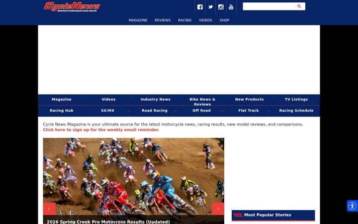 Screenshot of cyclenews.com
