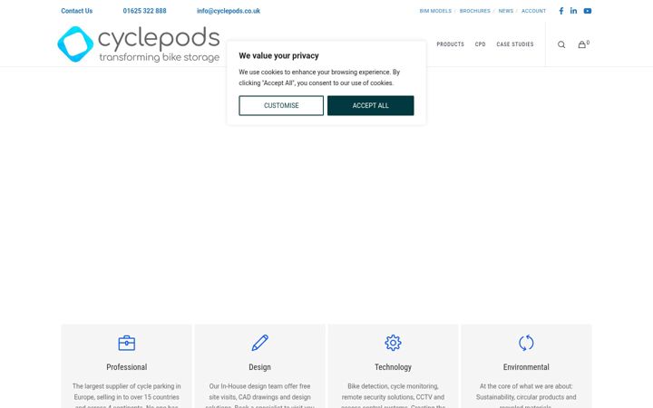 Screenshot of cyclepods.co.uk