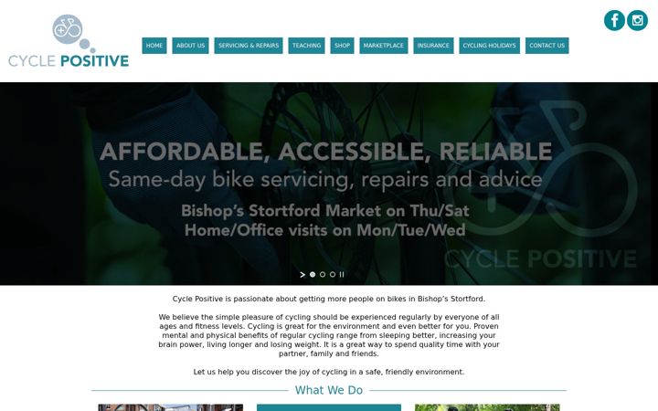 Screenshot of cyclepositive.co.uk
