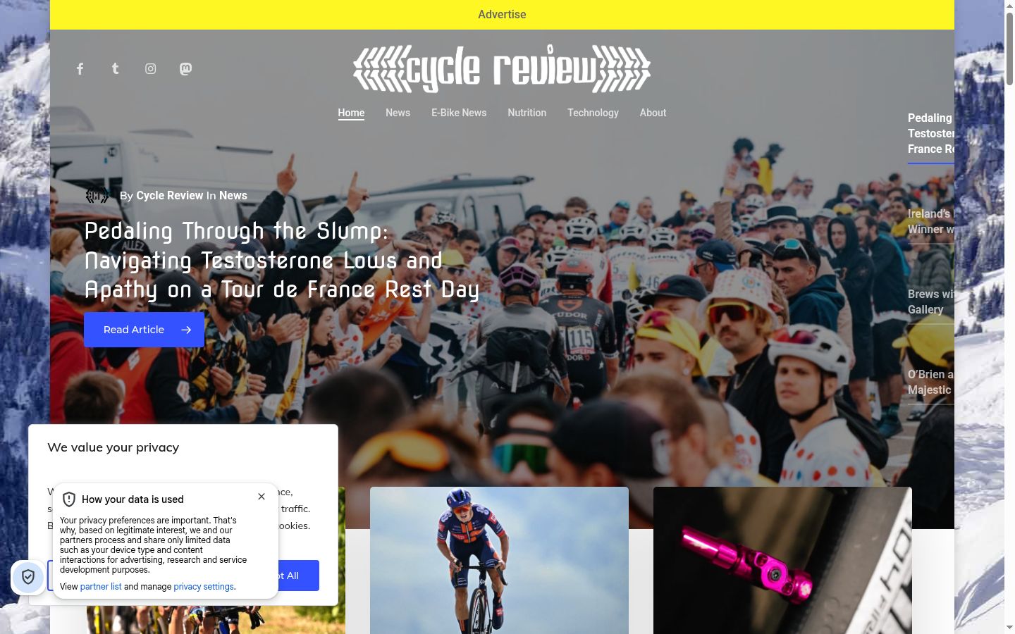 Screenshot tal-banner tal-kunsens muri qabel kwalunkwe interazzjoni