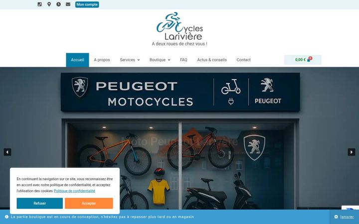 Screenshot van cycles-lariviere.fr