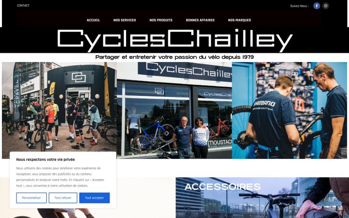 Screenshot van cycleschailley.fr